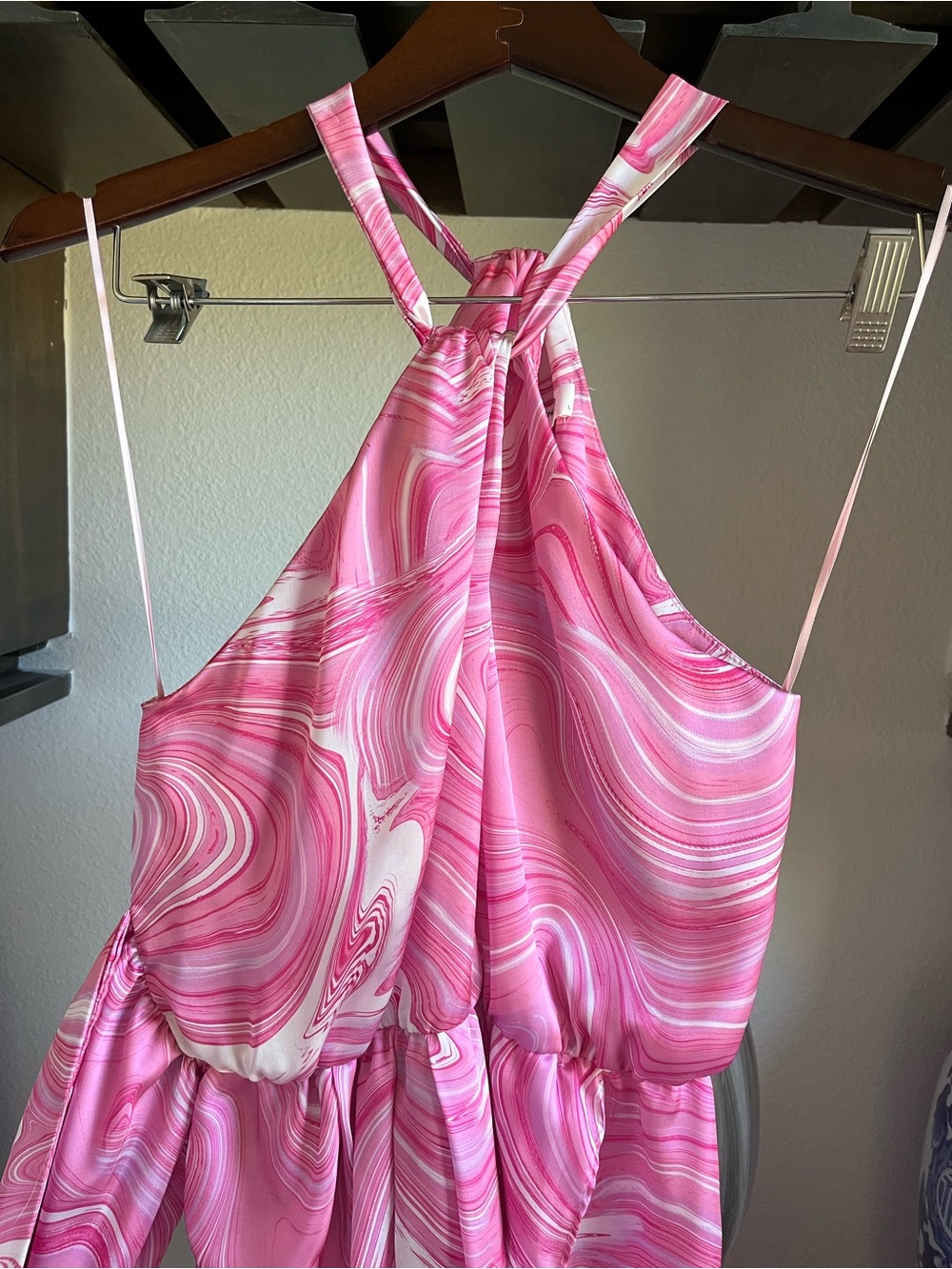 Amanda Uprichard Pink Swirl Mini Dress, small